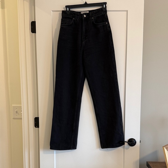 Reformation Wilder Black Wide Leg High Rise Jeans Size 26 - Picture 9 of 12